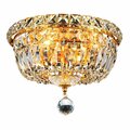 Cling 10 in. Wiley 4 Lights Flush Mount Ceiling Light; Gold CL2957922